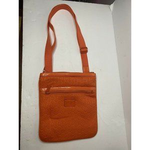 MICHAEL KORS EST 1981 Orange Crossbody Logo Purse Suede Inside Soft Clean